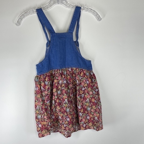 Vintage Cherokee Denim Floral Jumper Dress Size 6X 90s - Picture 3 of 6